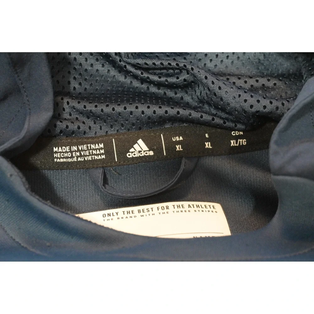 Adidas Hoodie Sweatshirt Performance Mens Large‎ Blue Pullover Athletic Fleece